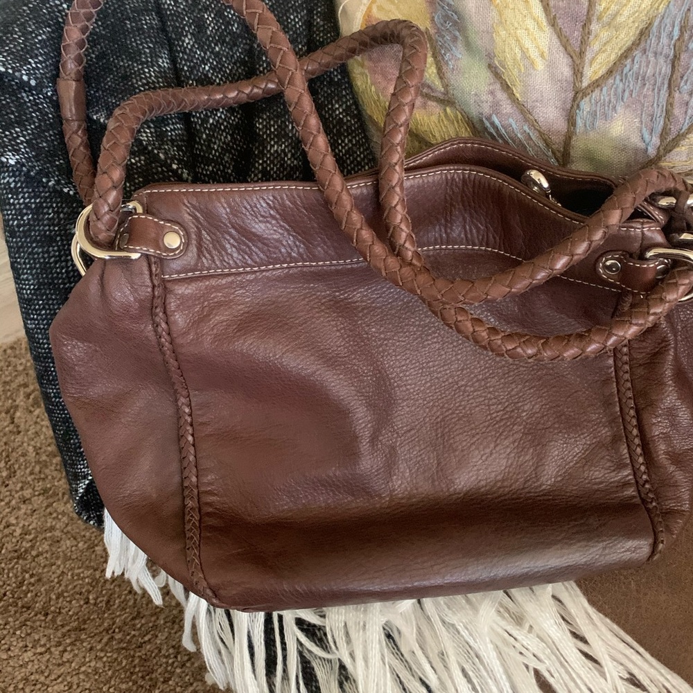 DONALD PLINER SOFT Brown LEATHER HOBO HANDBAG!